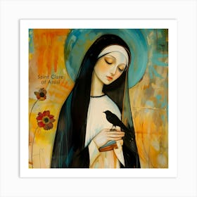 St Claire Of Assisi Franciscan Christian Catholic Saint Art Print