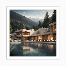 Modern House In The Mountains 3 Art Print