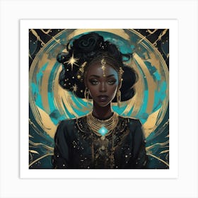 Black Woman In Gold Art Print