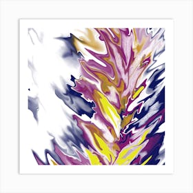 Purple And Yellow Abstract Painting Art Print