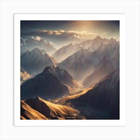 Sunrise In The Mountains 1 Art Print