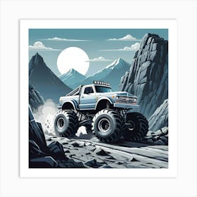 Monster Truck In The Mountains 1 Art Print