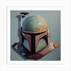 Boba Fett Star Wars Cut-Out Dot Art Print Art Print