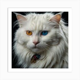 White Cat With Blue Eyes Art Print