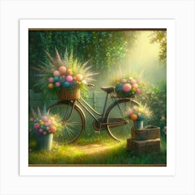 Flowers On A Bicycle 2 Art Print