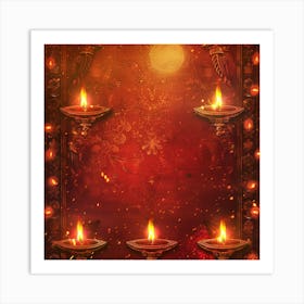 Diwali Themed Banner Texture With Ample Copy Spa 171 Art Print