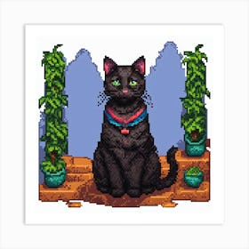 Pixel Cat Art Print