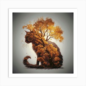 Autumn Cat Art Print