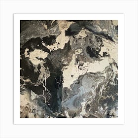 Black And White Abstract Painting Art Print