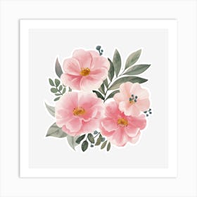 Pink Roses 1 Art Print