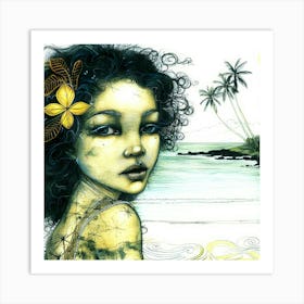 Island Girl - Tropical Flower Art Print