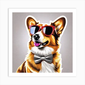 Corgi In Sunglasses 35 Art Print