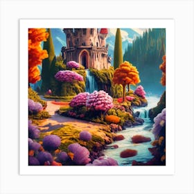 A beautiful and wonderful castle in the middle of stunning nature 2 Art Print