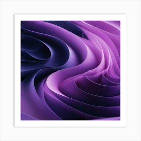 Abstract Purple Wavy Pattern Art Print