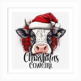 Christmas Cow Art Print