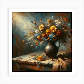 Still Life With Flowers Art Print Art Print