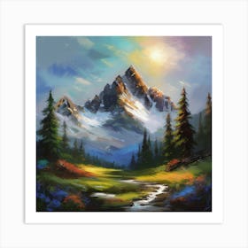 Mountain Landscape Painting 3 Art Print