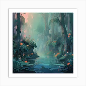 River In The Forest 18 Art Print