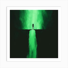 Person Standing On A Cliff Art Print