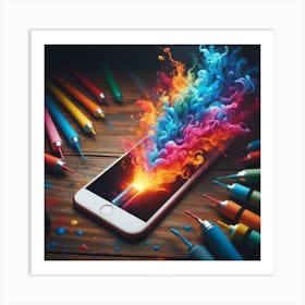 Colorful Pencils Art Print