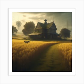 House In A Field 5 Art Print