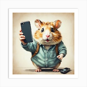 Hamster Taking Selfie Art Print