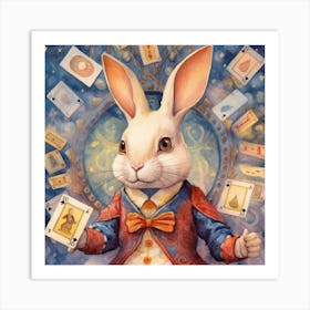 Alice In Wonderland The White Rabbit Square Art Print