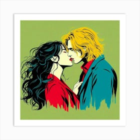 Kissing 3 Art Print