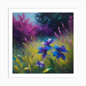 Blue Flowers Art Print