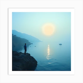 Sunset On A Cliff Art Print