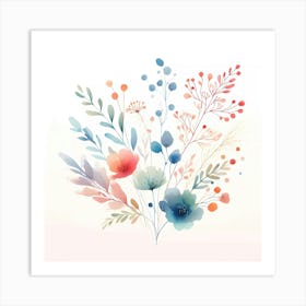 Watercolor Flowers 35 Art Print