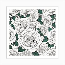 White Roses 5 Art Print