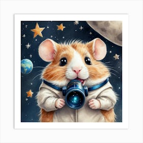 Hamster In Space 2 Art Print