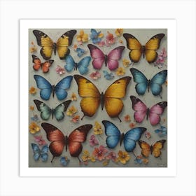 Lots of butterflies 2 Art Print