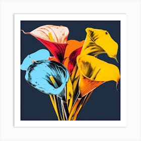 Andy Warhol Style Pop Art Flowers Calla Lily 3 Square Art Print