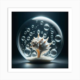 Sea Shell In A Glass Ball 1 Art Print