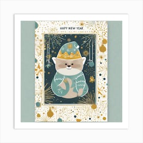 Happy New Year Card Art Print