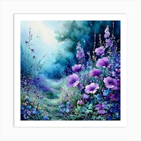 Purple Flowers Art Print