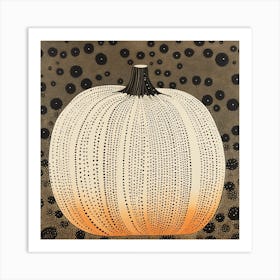 Yayoi Kusama Inspired Pumpkin Black And Orange 6 Art Print