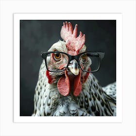 Chicken With Glasses Art Print