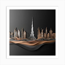 Dubai Skyline 1 Art Print