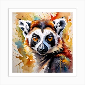 Ring Tailed Lemur Painting  Art Print