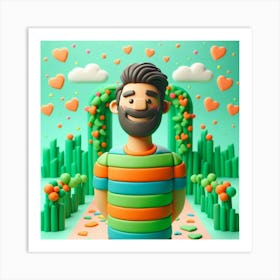 3d Illustration Of A Man Art Print