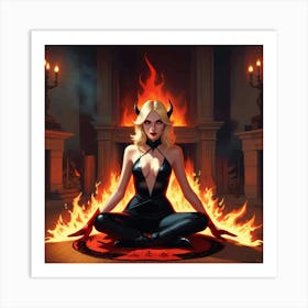 Devil Woman, Devil Painting, Devil Art Art Print