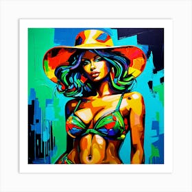 Abstract Bikini Woman Hot Art Print