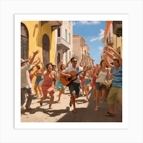 Street Scene In Puerto Rico Art Print