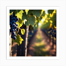 Grapes In A Vineyard Art Print