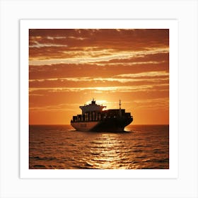 Sunset At Sea Art Print