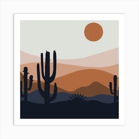 Cactus In The Desert 1 Art Print