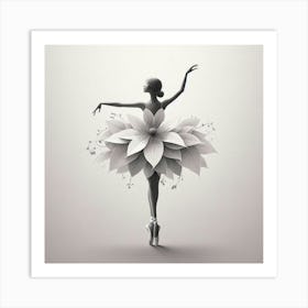 Ballerina With Flowers Art Print